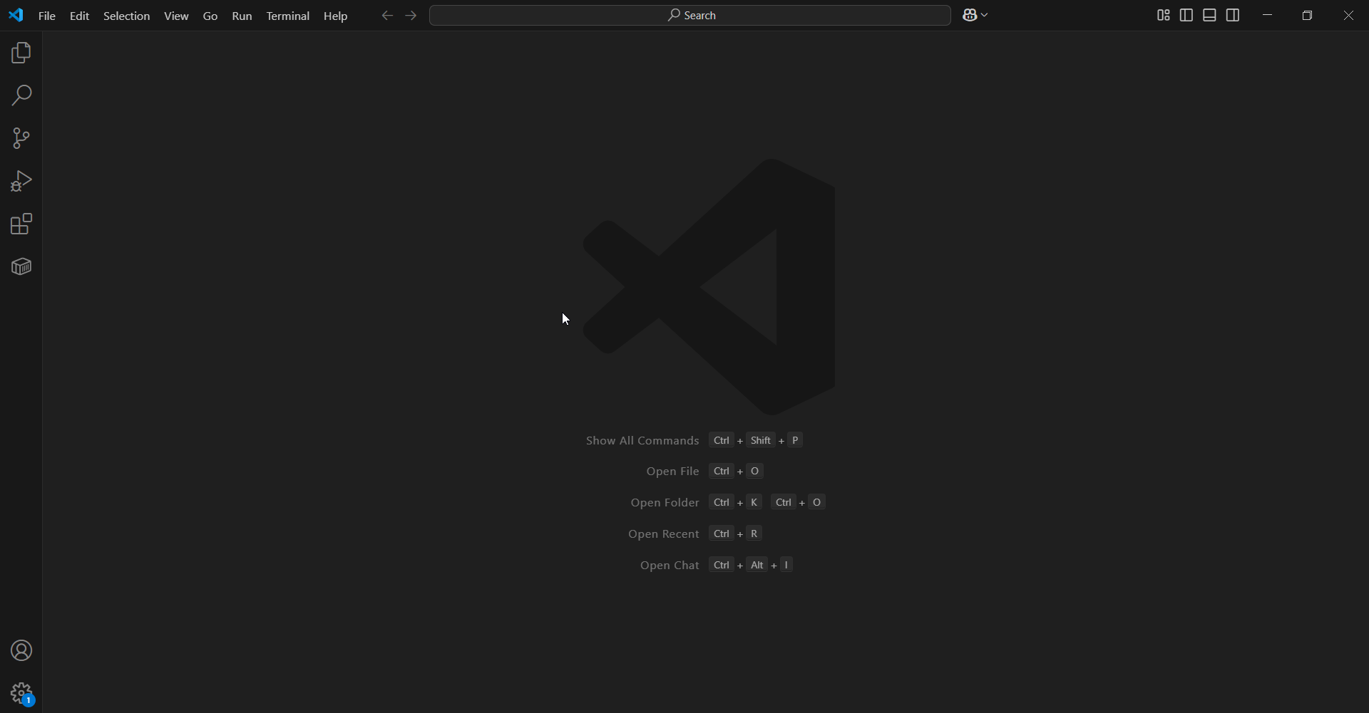 VS code interface displays