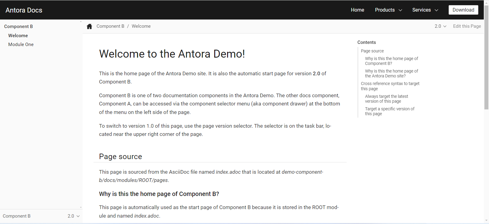 Antora Homepage