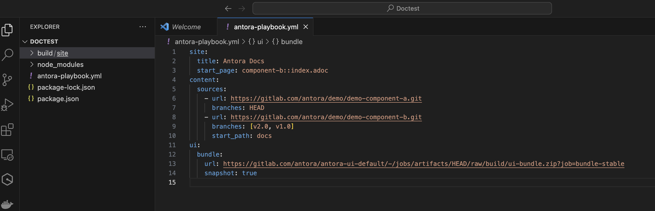antora-playbook.yml file