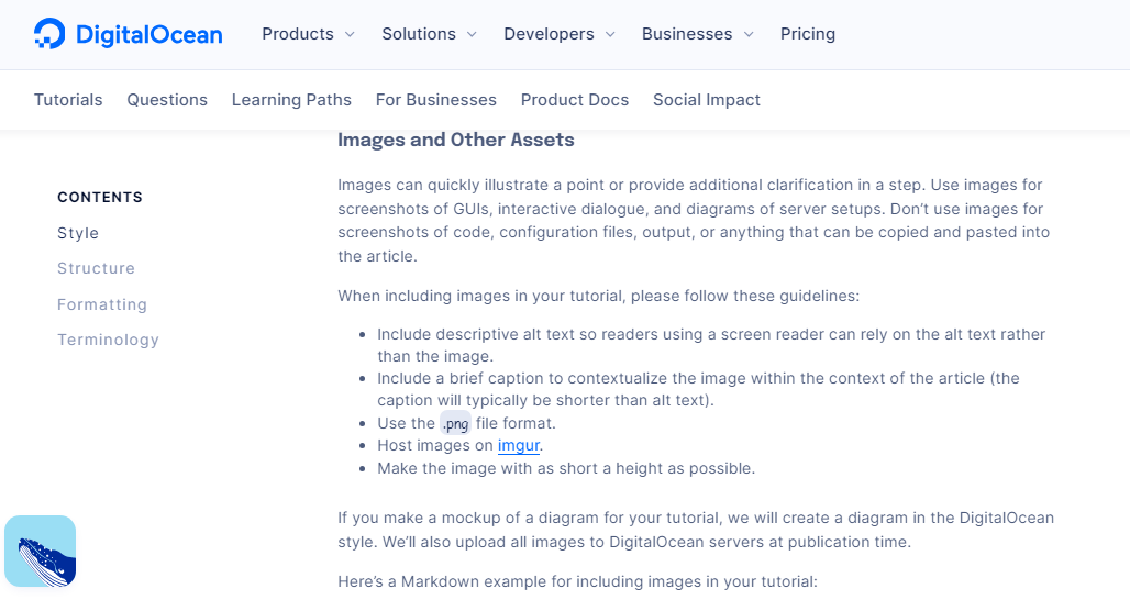 DigitalOcean&#39;s image and assets style guide section