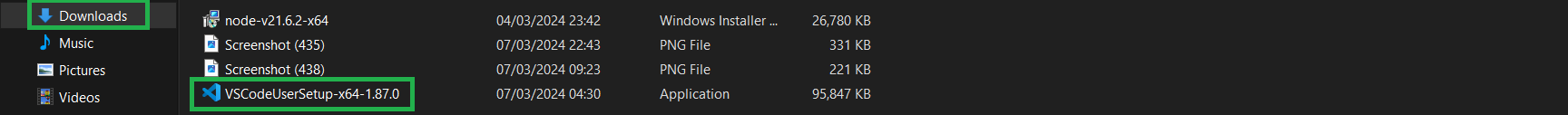 Locate downloaded folder