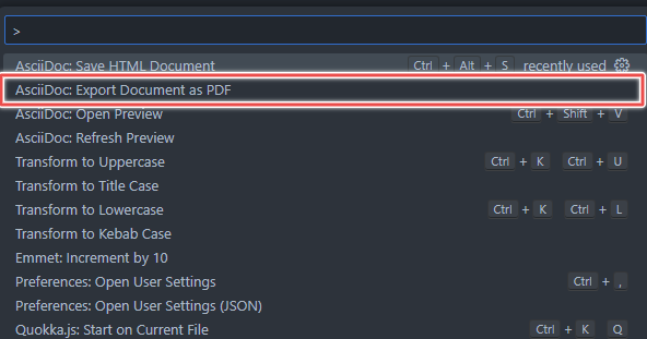 Export document as PDF