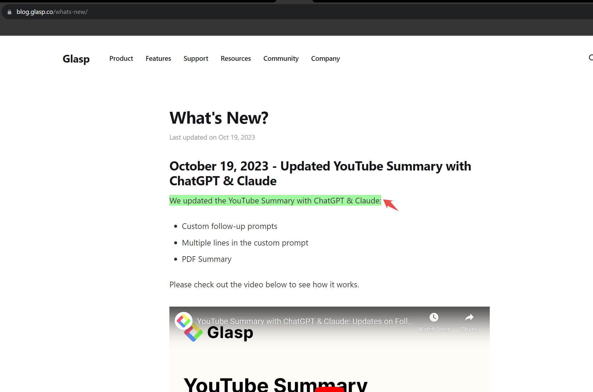 Glasp Homepage