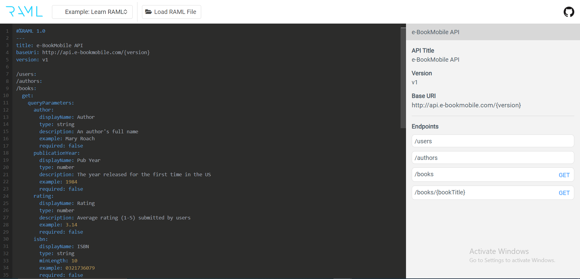 RAML github playground