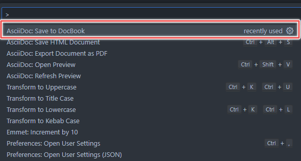 Save document to DocBook