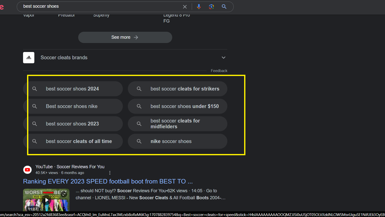 Find Search related to terms in Google search