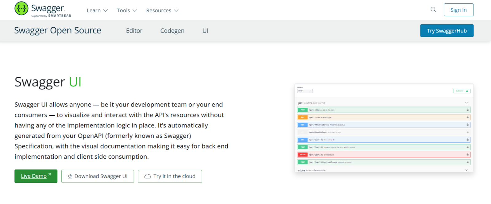 Swagger UI Demo