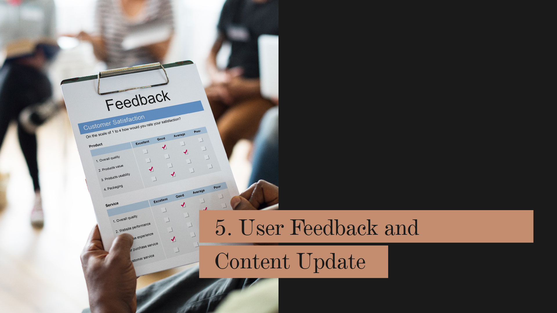 User feedback and content update