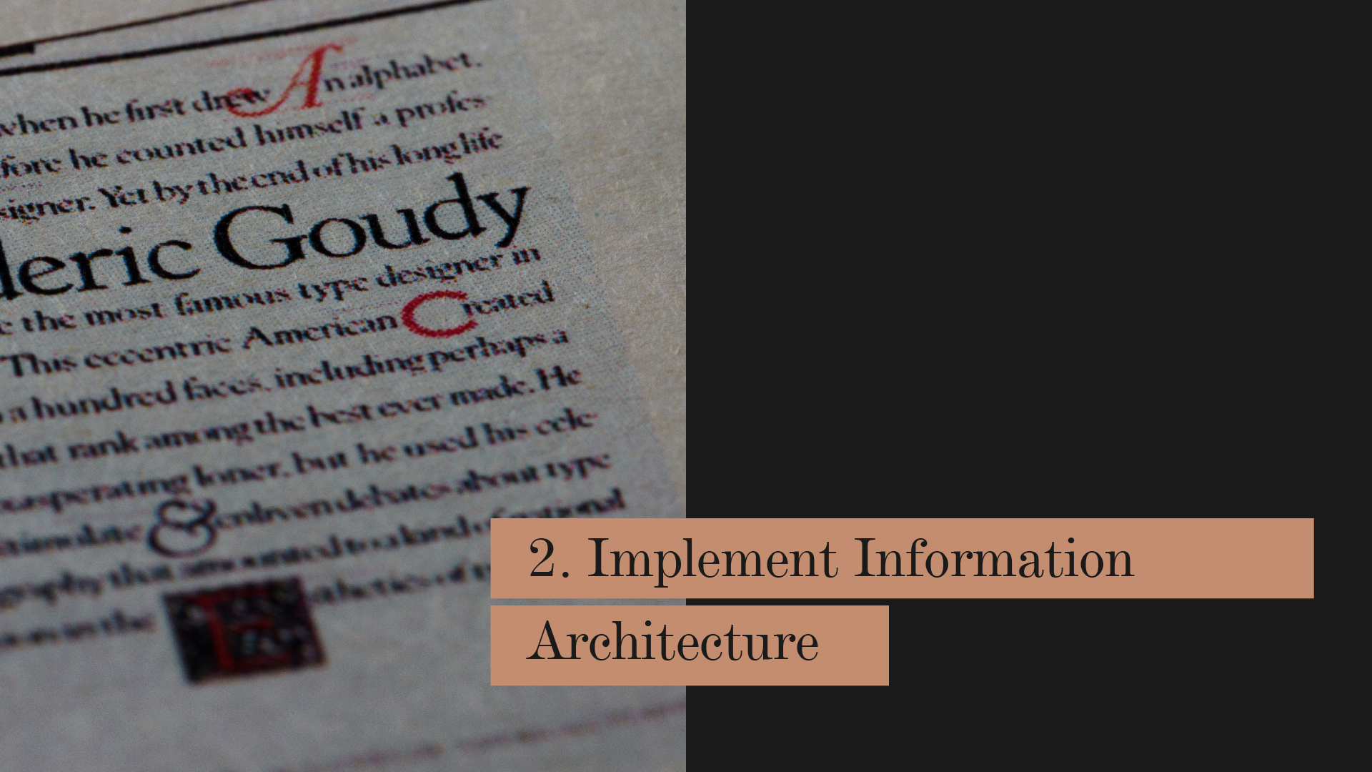 Implement information architecture