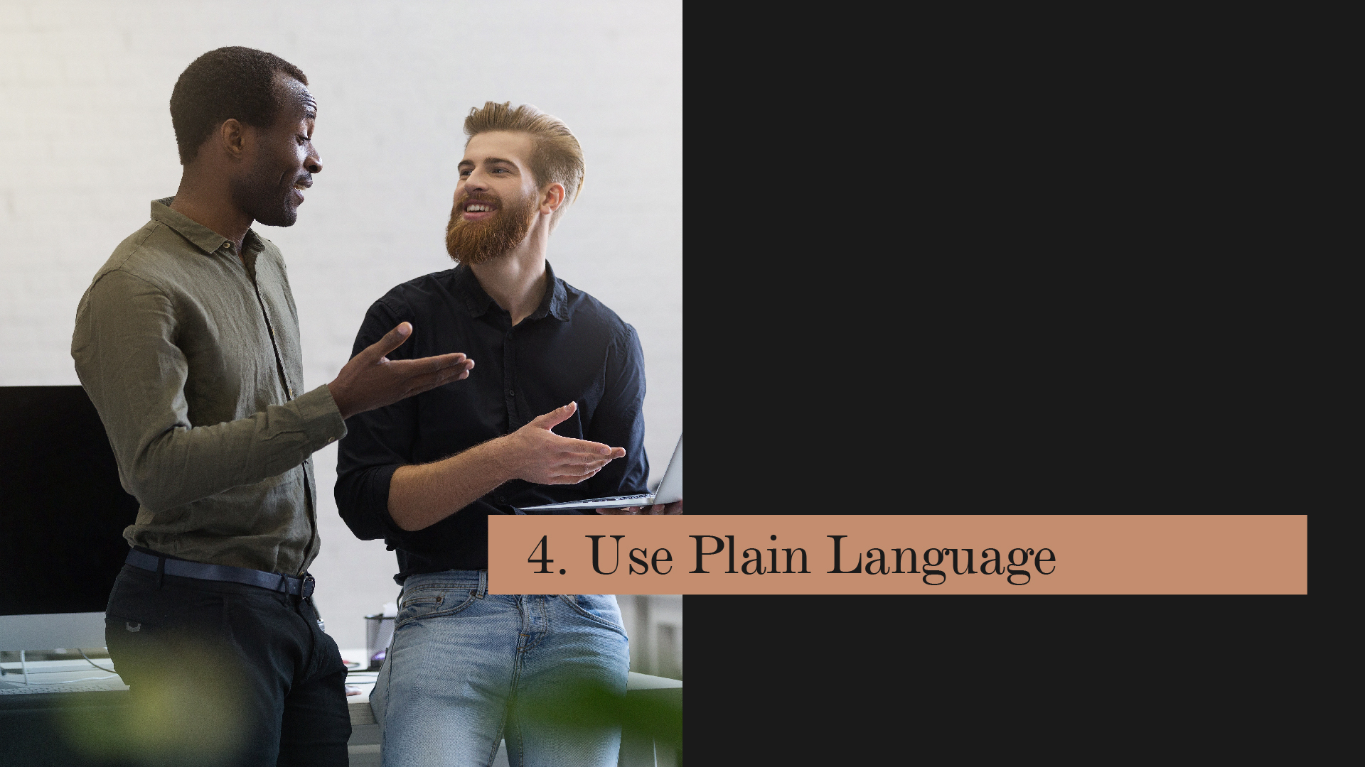 Use plain language while creating written content