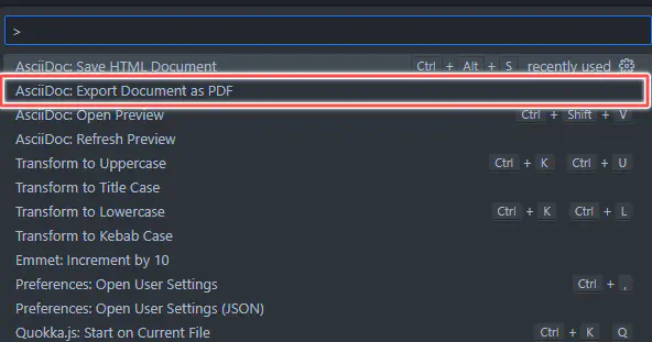 Figure 2. Export document as PDF