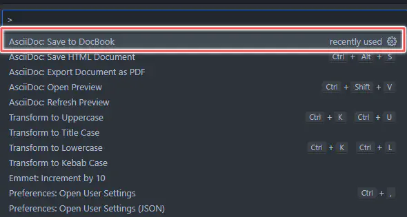 Figure 4. Save document to DocBook